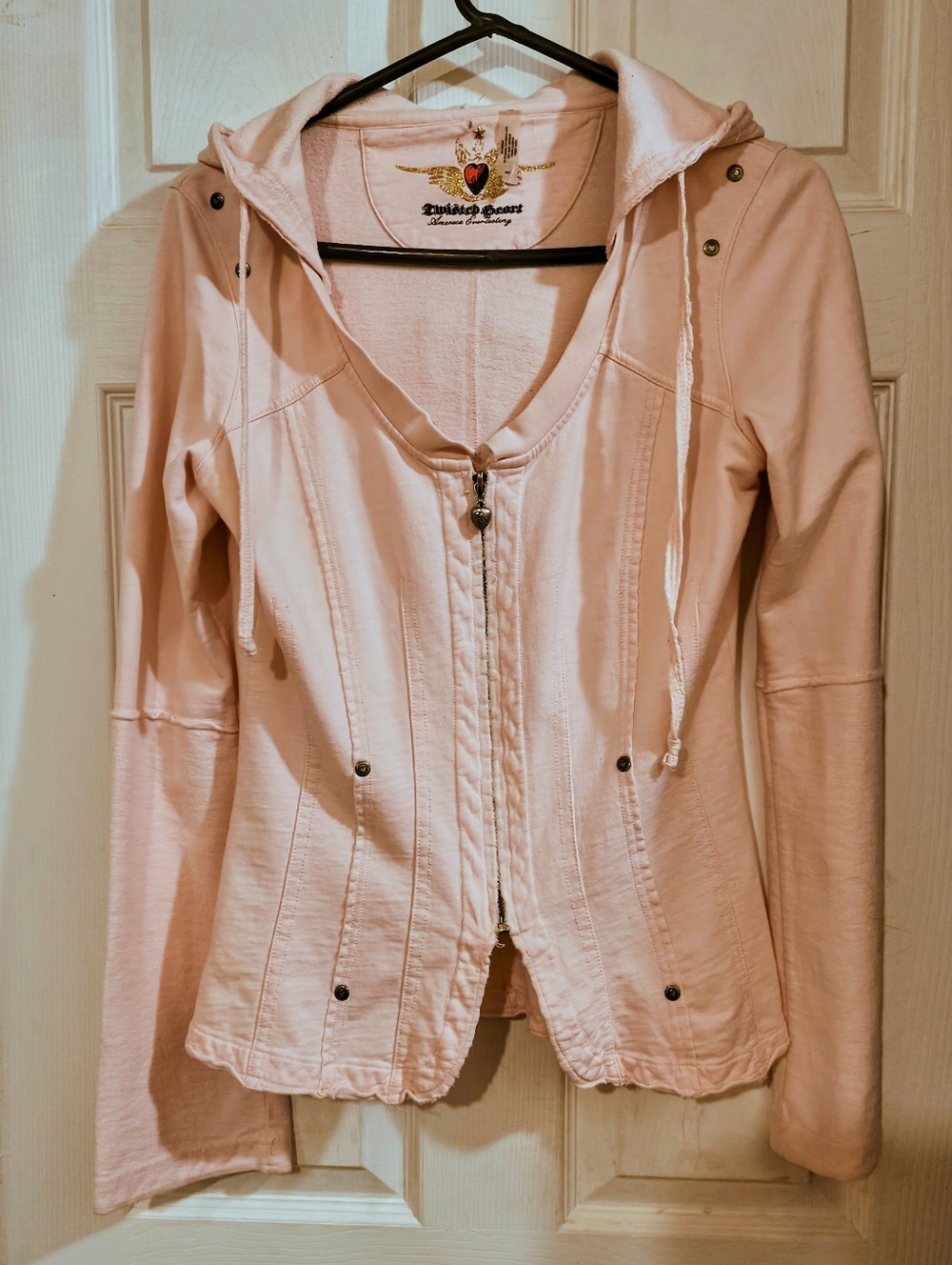 Vintage Twisted Heat Pink Hooded Zip Jacket M